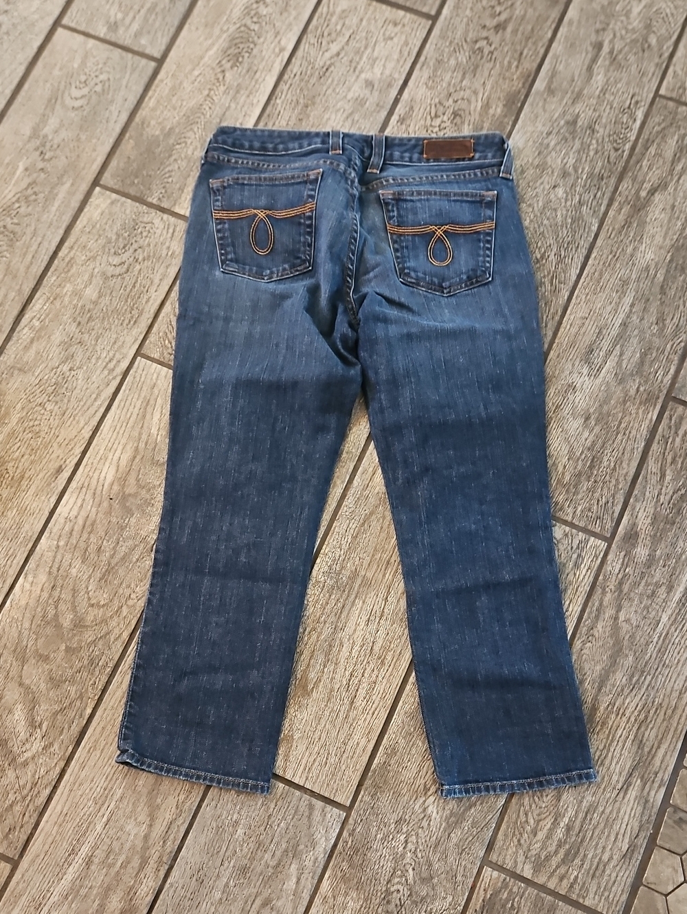 Lucky Brand Dark Blue Cropped Straight-Leg Jeans